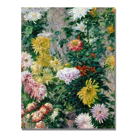 Gustave Cailebotte 'White And Yellow Chrysanthemums' Canvas,24x32